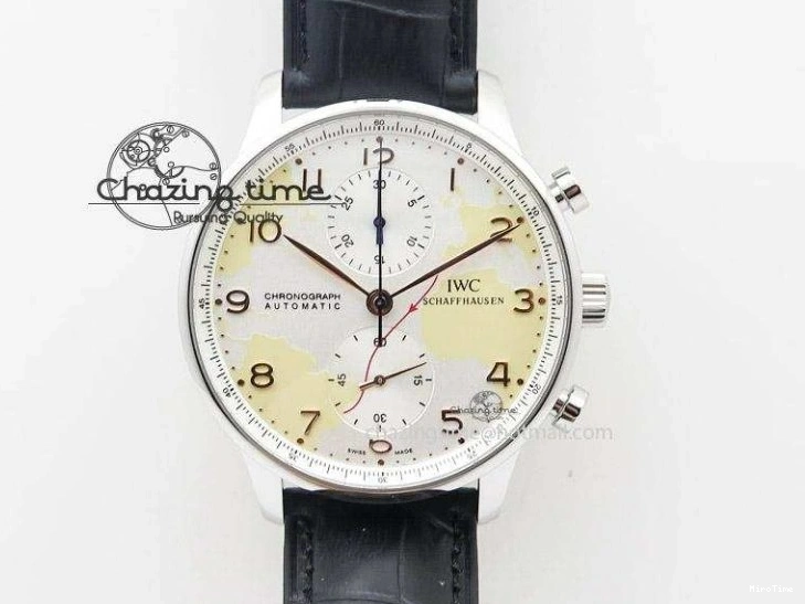 MIROTIME 0506 Portuguese Tourbillon IW5046 SS ZF Best Edition White Dial Blue Markers on Blue Leather Strap Fashionable 7149